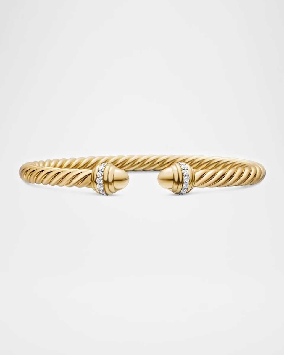 18k Gold Cable Bracelet w/ Diamonds
